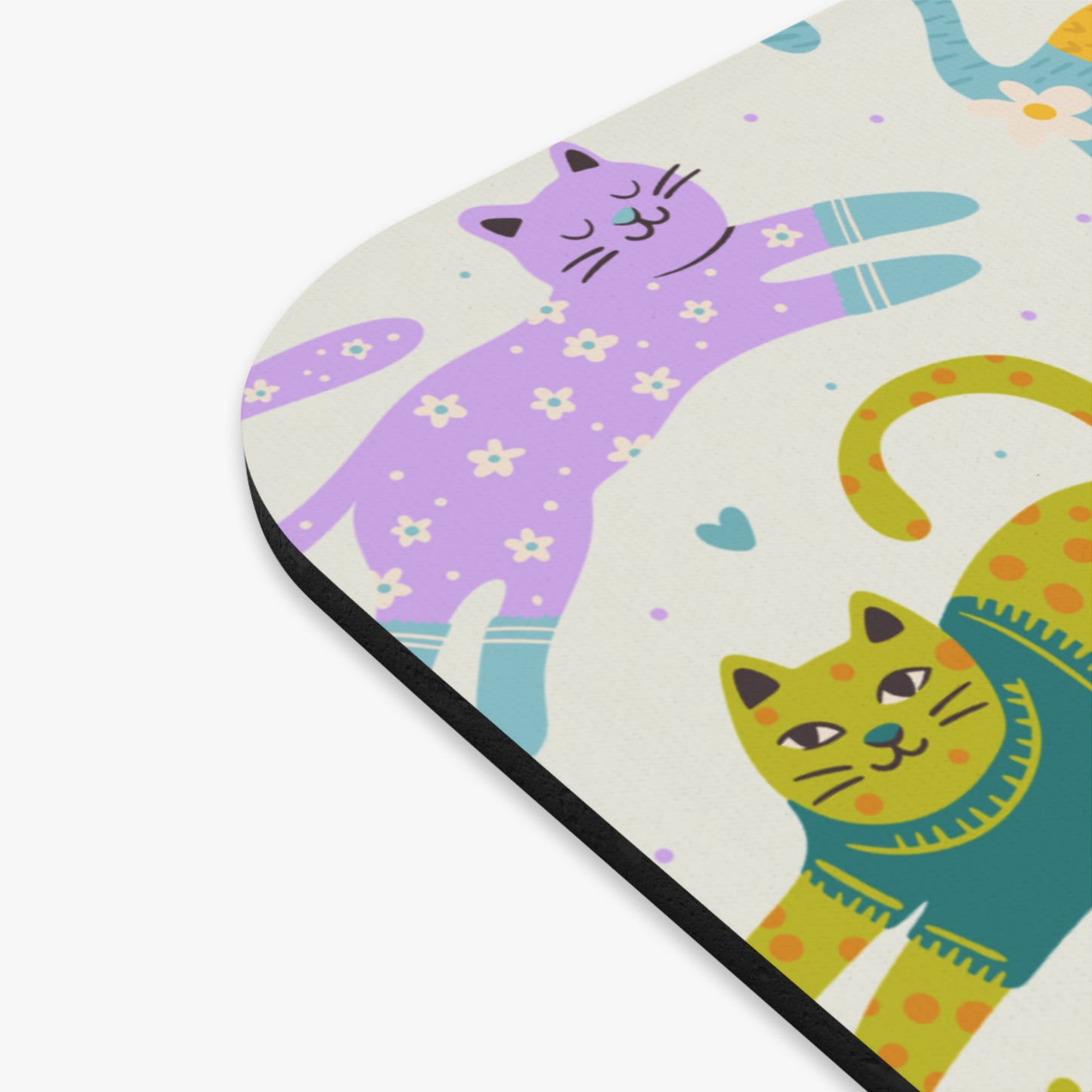 Colorful Companions – Playful Cat Desk Mat