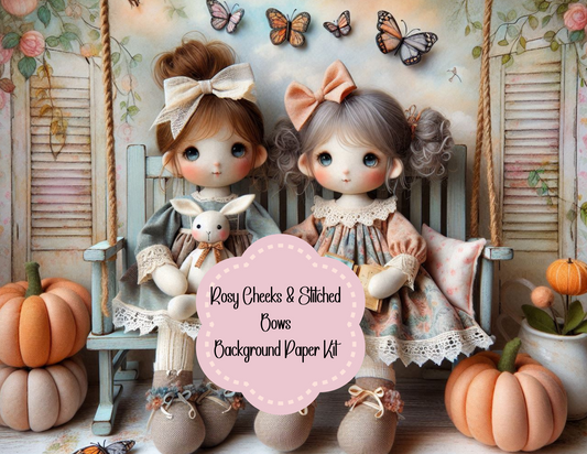 Rosy Cheeks & Stitched Bows – Background Paper Kit (Physical Kit)