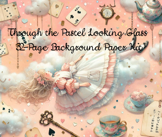 Through the Pastel Looking Glass – 32-Page Printed Wonderland Background Kit
