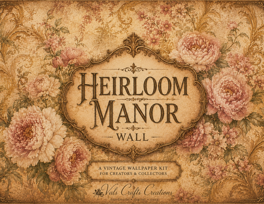 Heirloom Manor Walls – Vintage Floral Background Collection