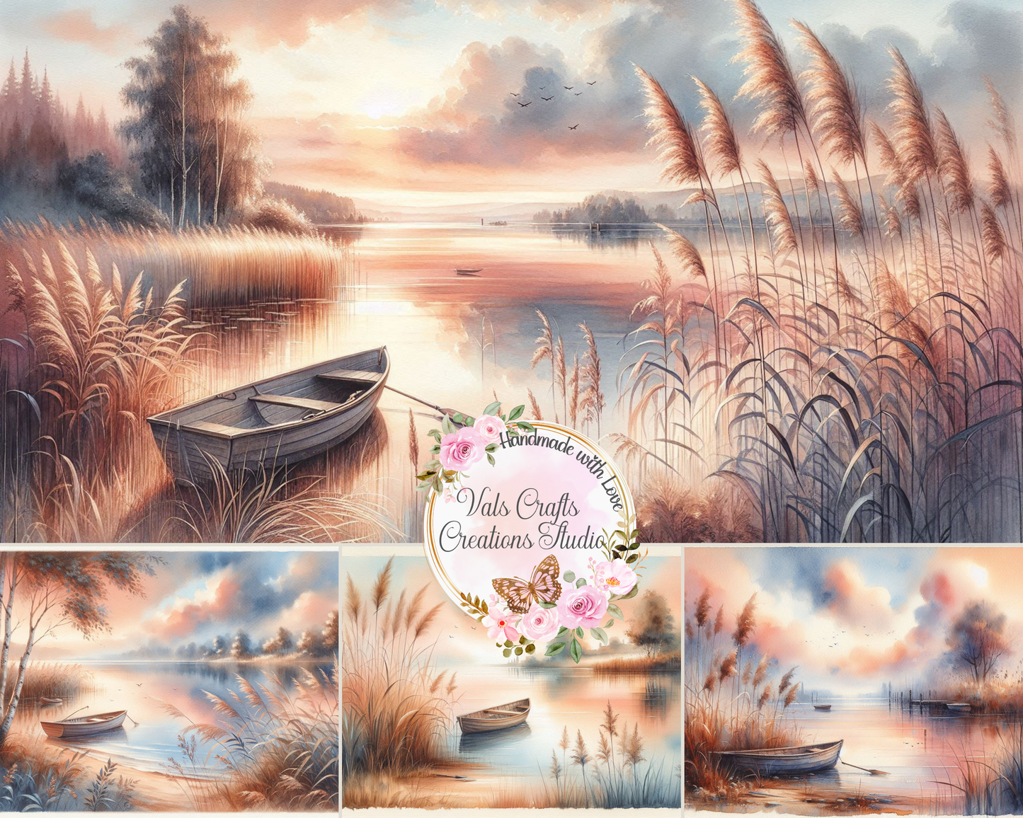 Lakeside Reverie – Printed Watercolor Paper Kit