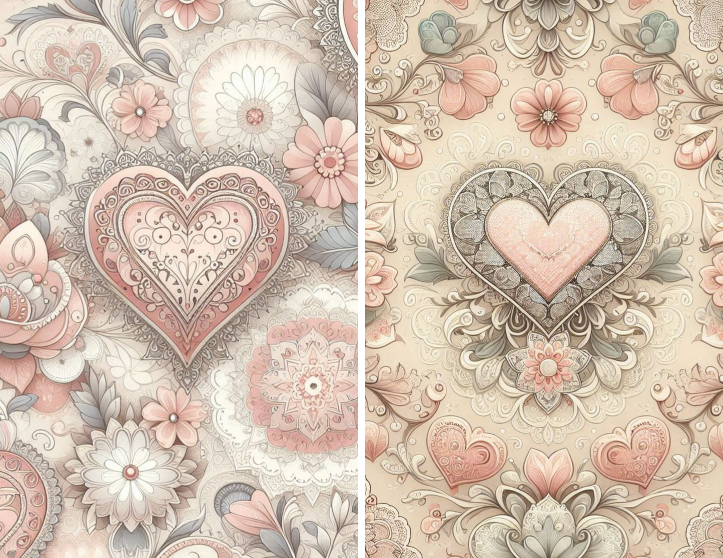 Elegant Hearts – Digital Lace Paper Kit