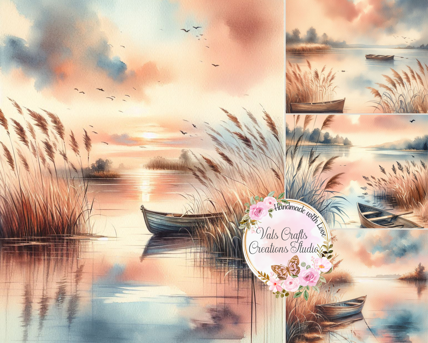 Lakeside Reverie – Printed Watercolor Paper Kit