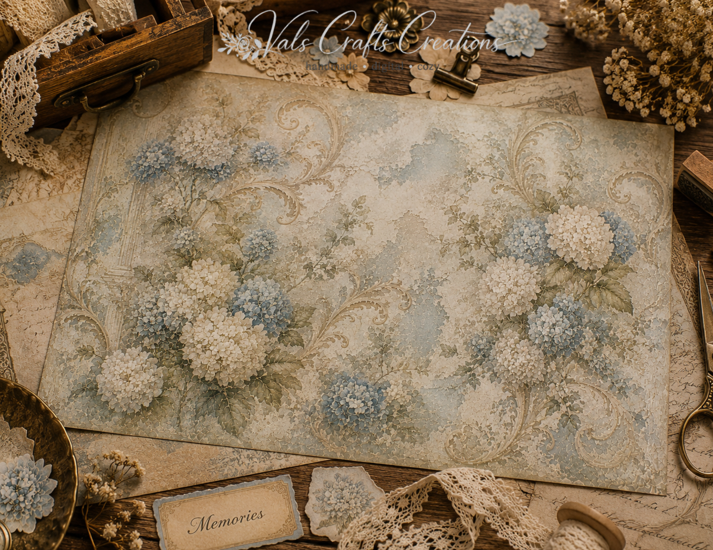 Heirloom Manor Walls – Vintage Floral Background Collection