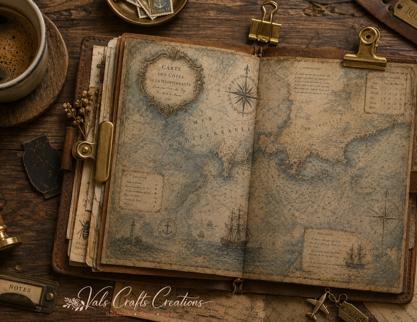 Forgotten Atlas Archives Printed Paper Kit | 20 Vintage Explorer Background Pages | Junk Journal & Scrapbook Papers