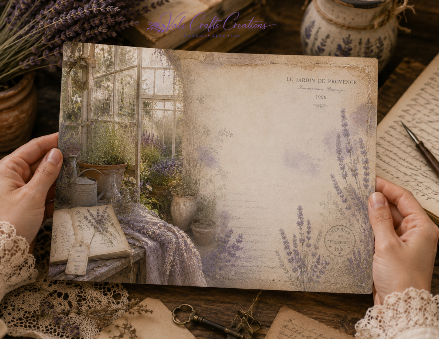 Lavender Tea Heirloom – Vintage Provence Junk Journal Paper Kit
