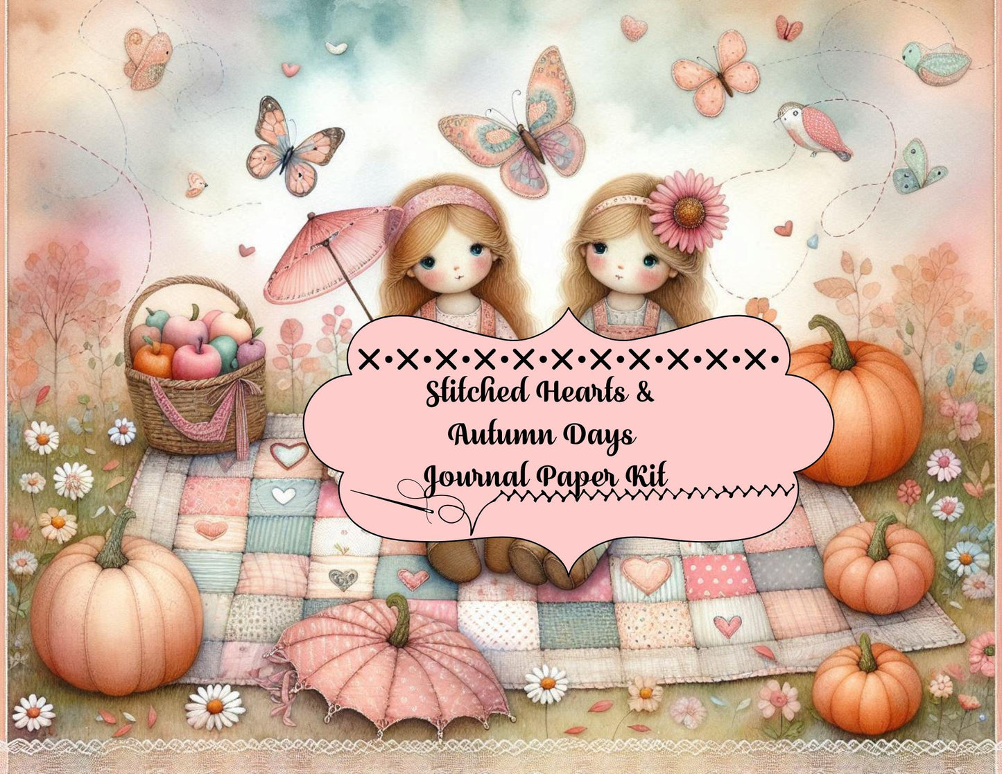 Stitched Hearts & Autumn Days Journal Paper Kit (Physical Item)