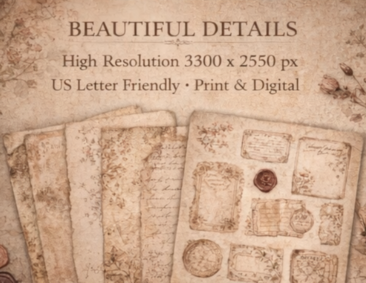Midnight Letters Heirloom – Romantic Vintage Paper Kit from The Letters Collection