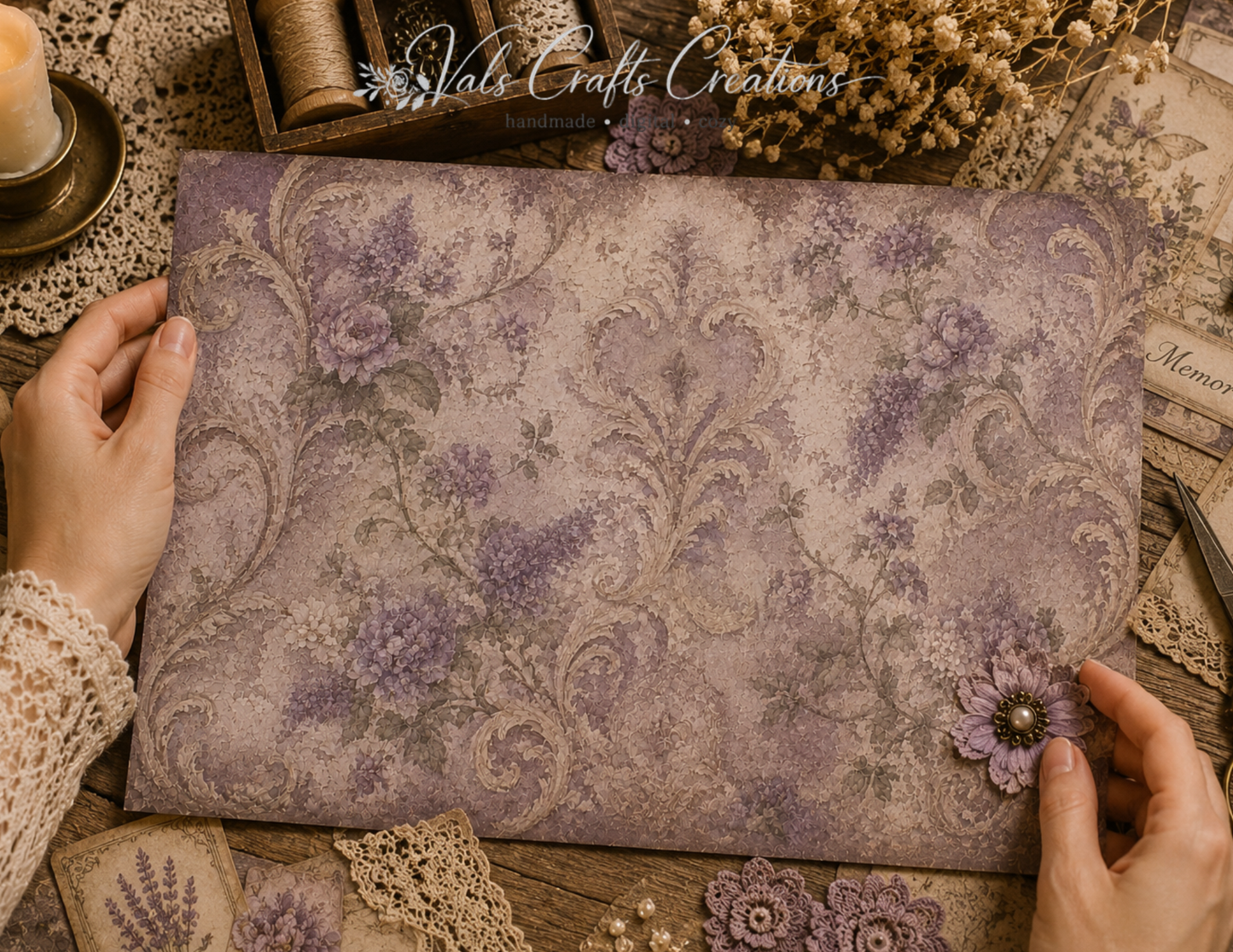 Heirloom Manor Walls – Vintage Floral Background Collection