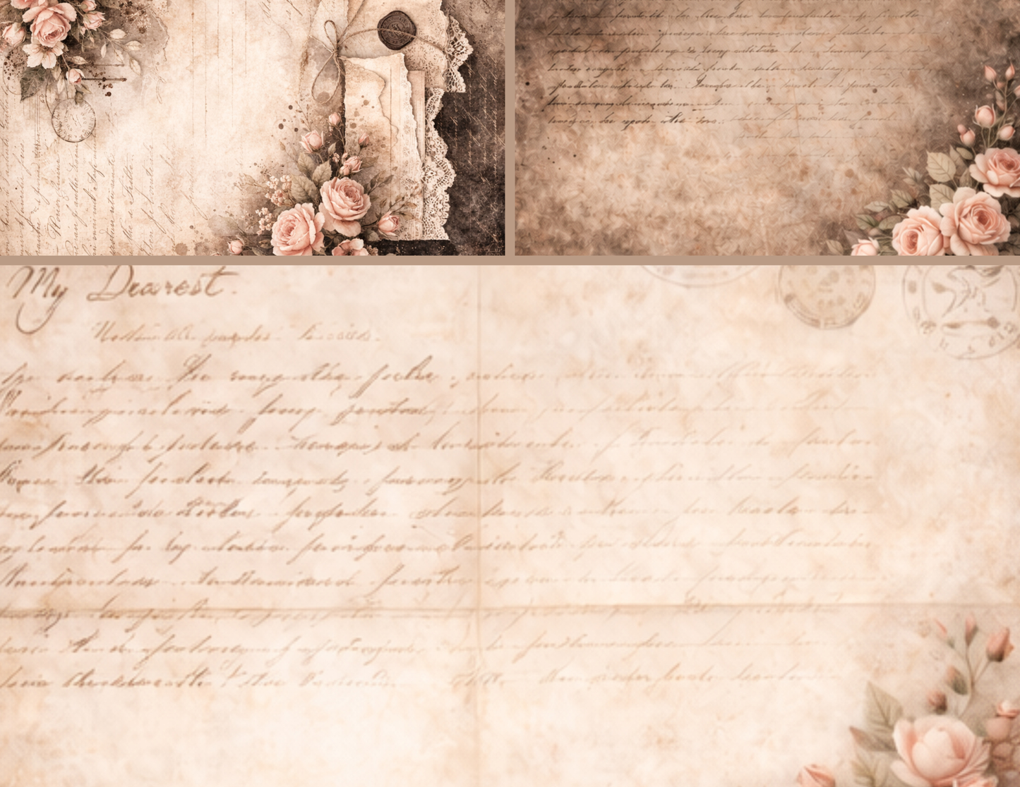 Midnight Letters Heirloom – Romantic Vintage Paper Kit from The Letters Collection