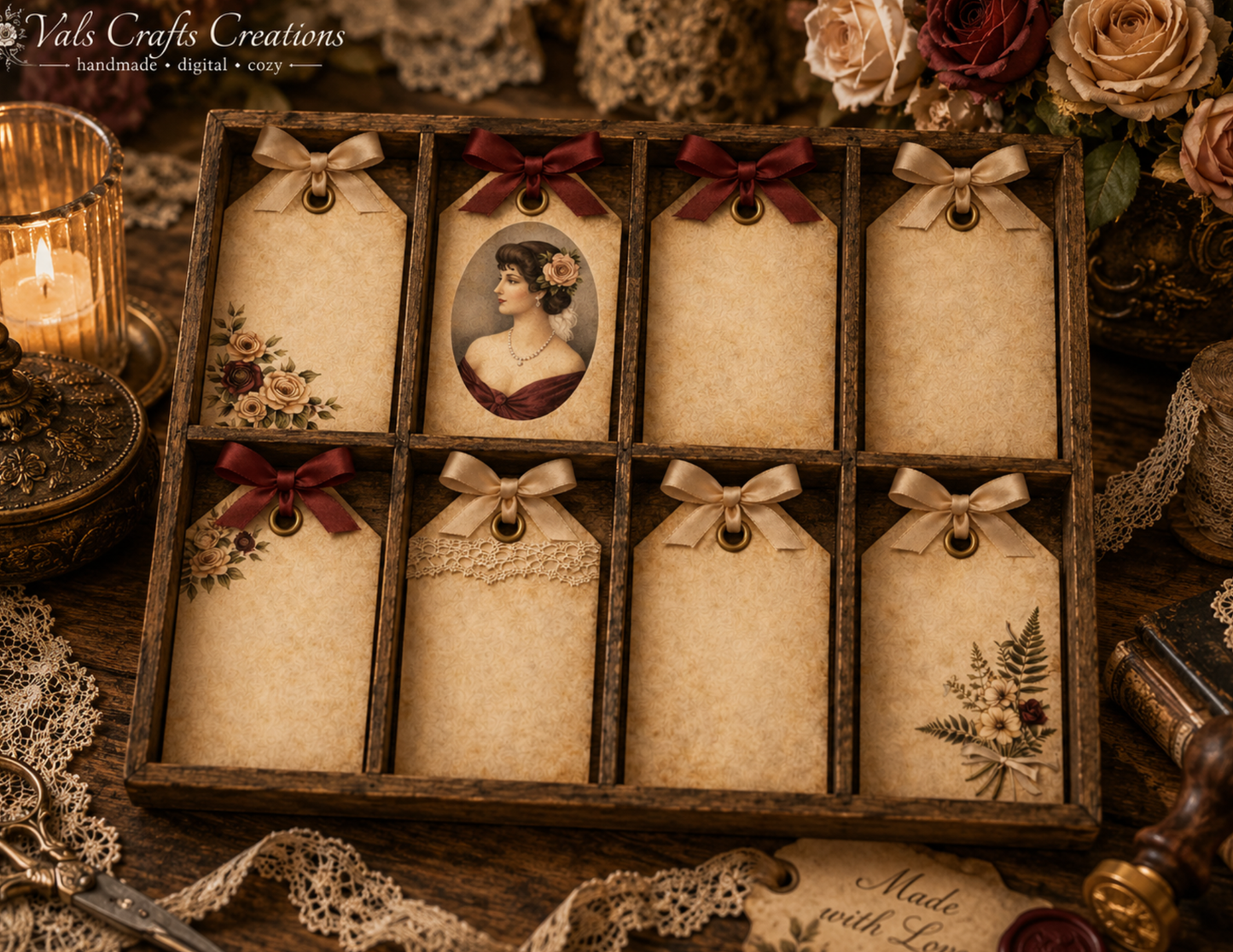 Victorian Letters – Romantic Vintage Paper Kit -43 Backgrounds + 15 Ephemera Pages (physical copy)