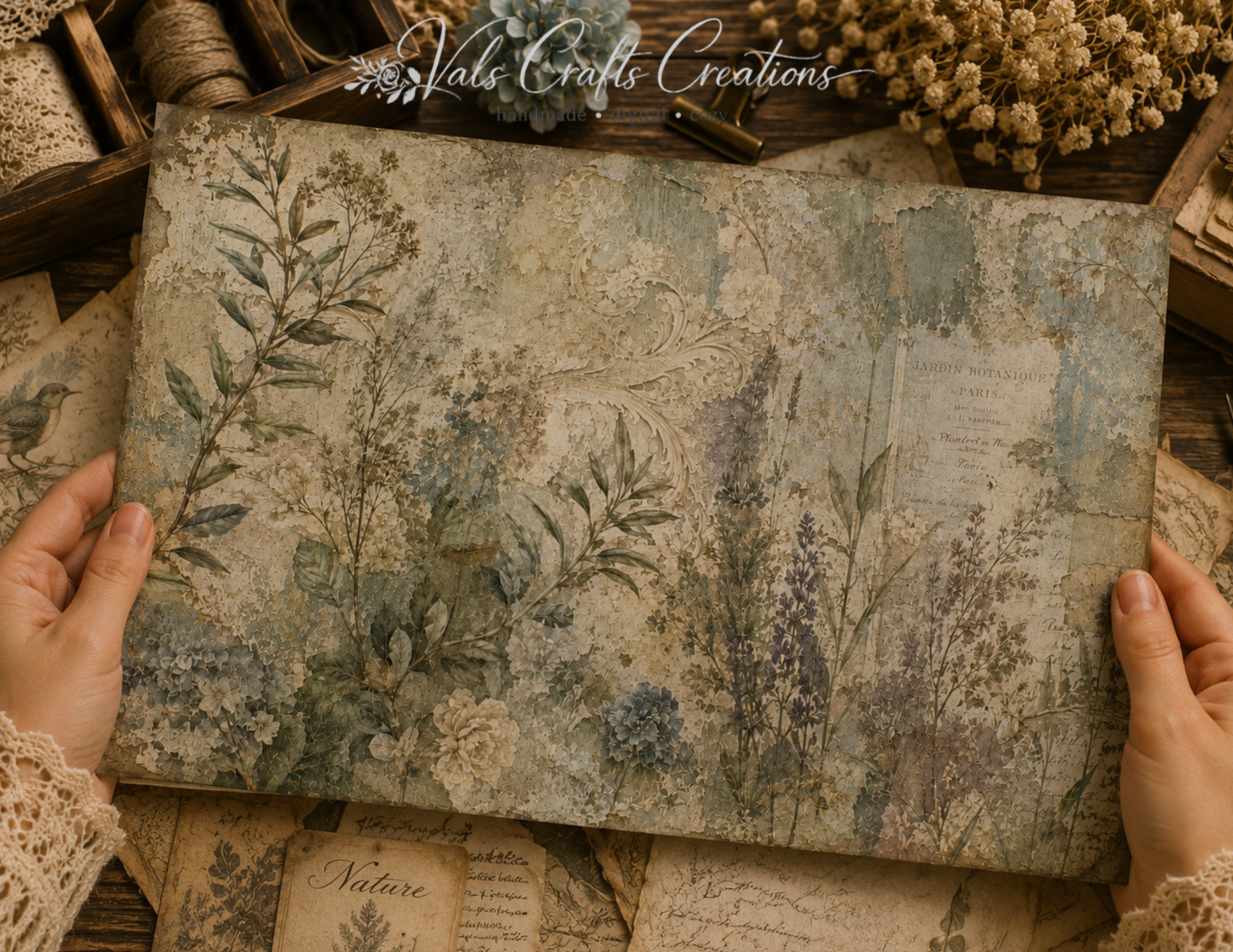 Heirloom Manor Walls – Vintage Floral Background Collection