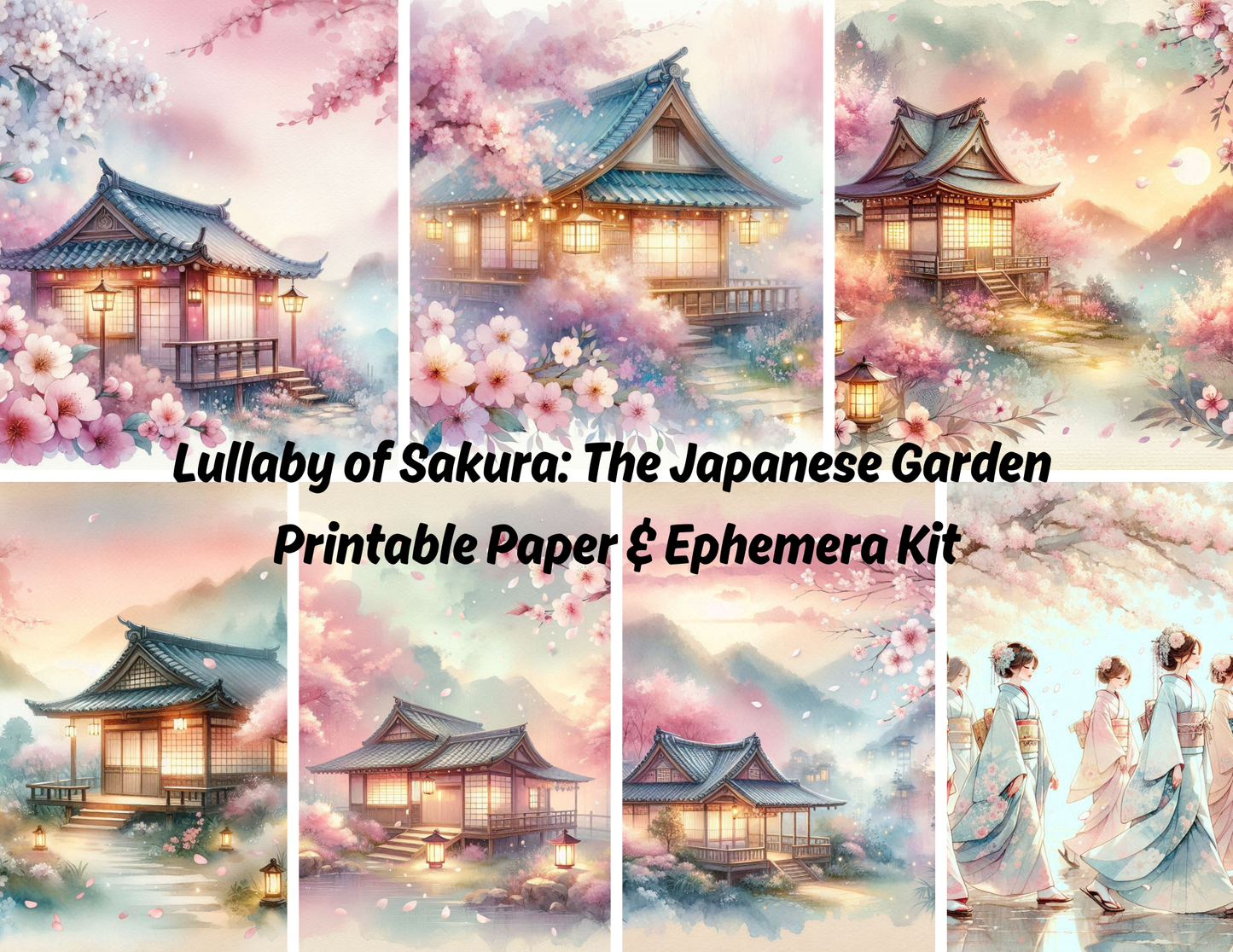 Lullaby of Sakura: The Japanese Garden– Printable Paper & Ephemera Kit