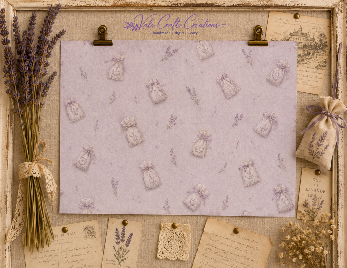 Lavender Tea Heirloom – Vintage Provence Junk Journal Paper Kit