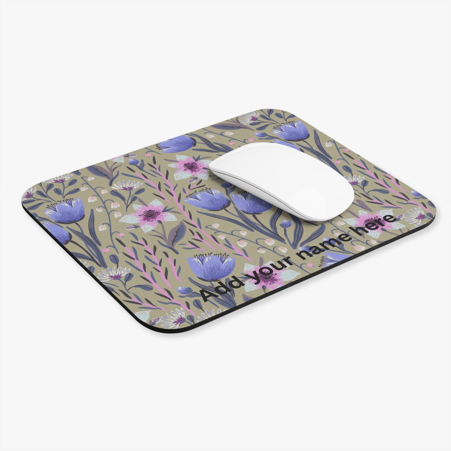 Petal Poise – Purple Floral Mousepad (Standard or Personalized)