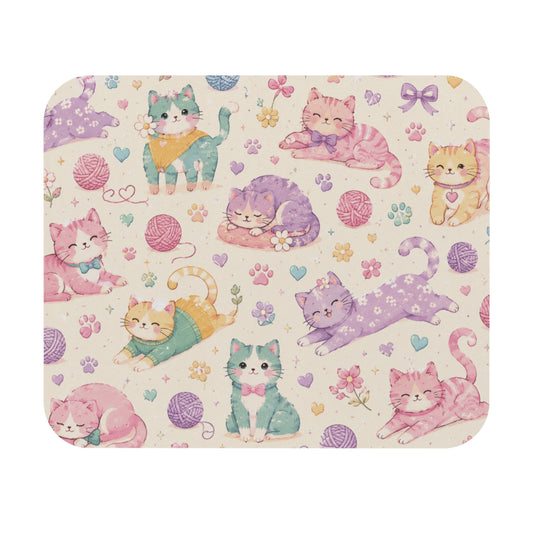 Colorful Companions – Playful Cat Desk Mat