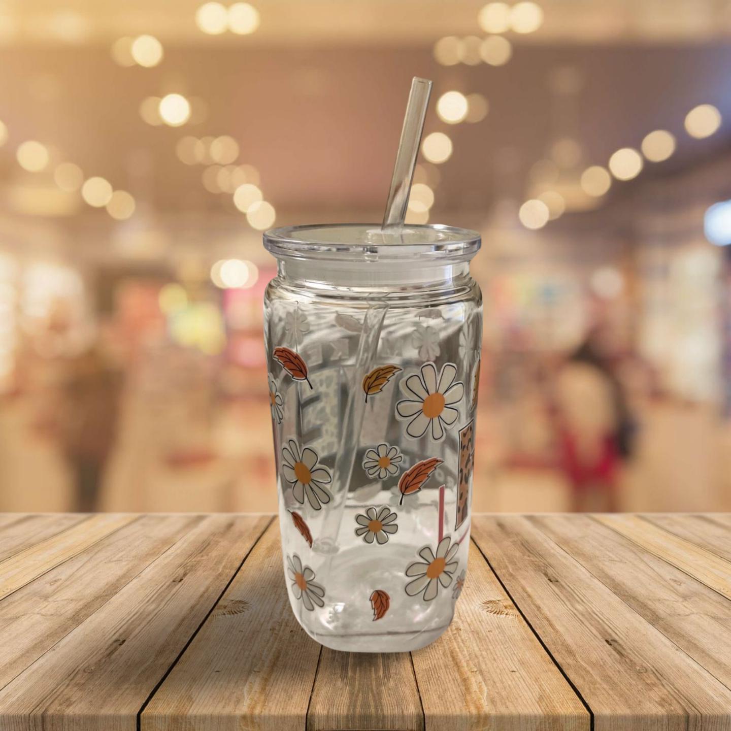 19 oz Clear Cup with Lid and Straw- Make Heaven Crowded