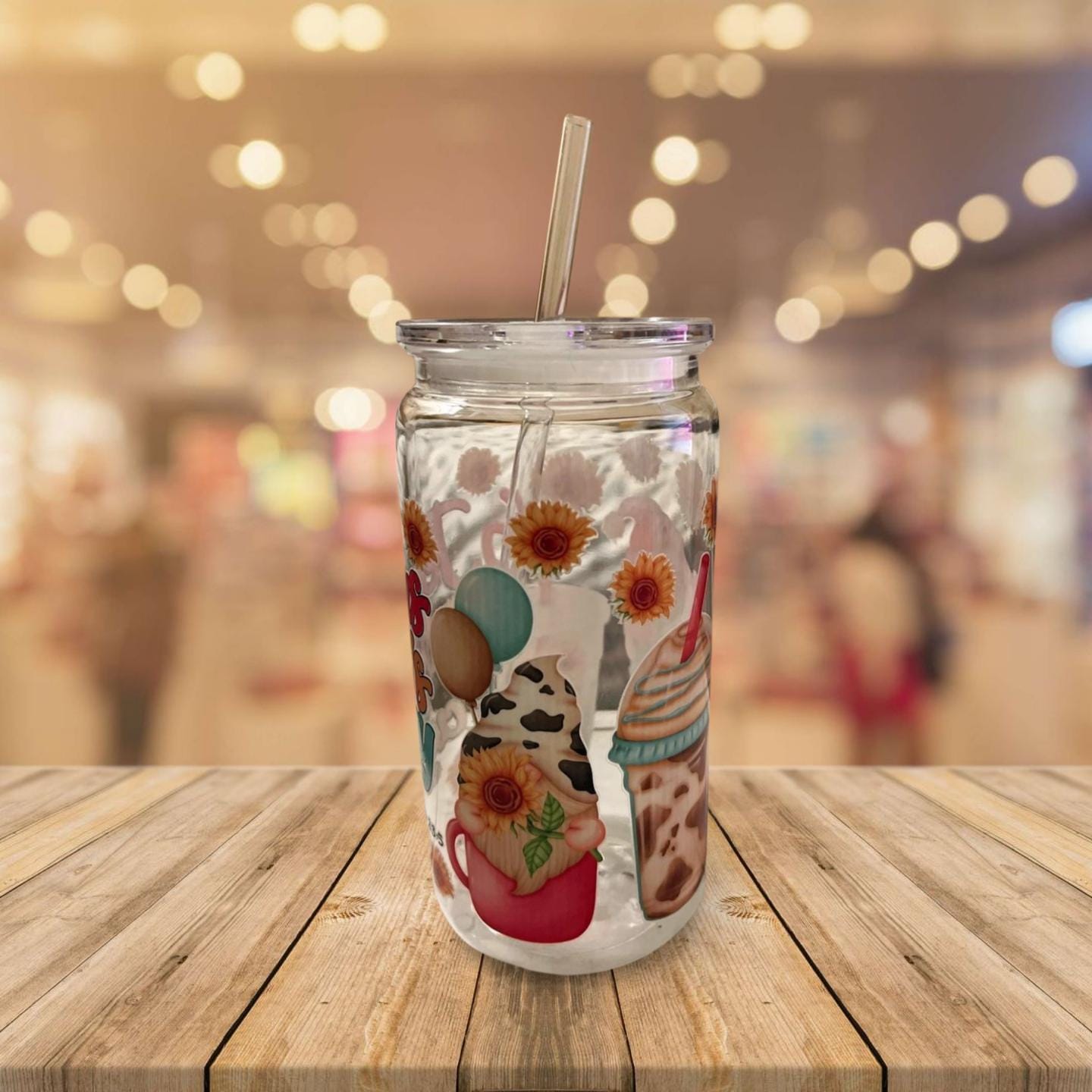 19 oz Clear Cup with Lid and Straw- Jesus Fills my Cup