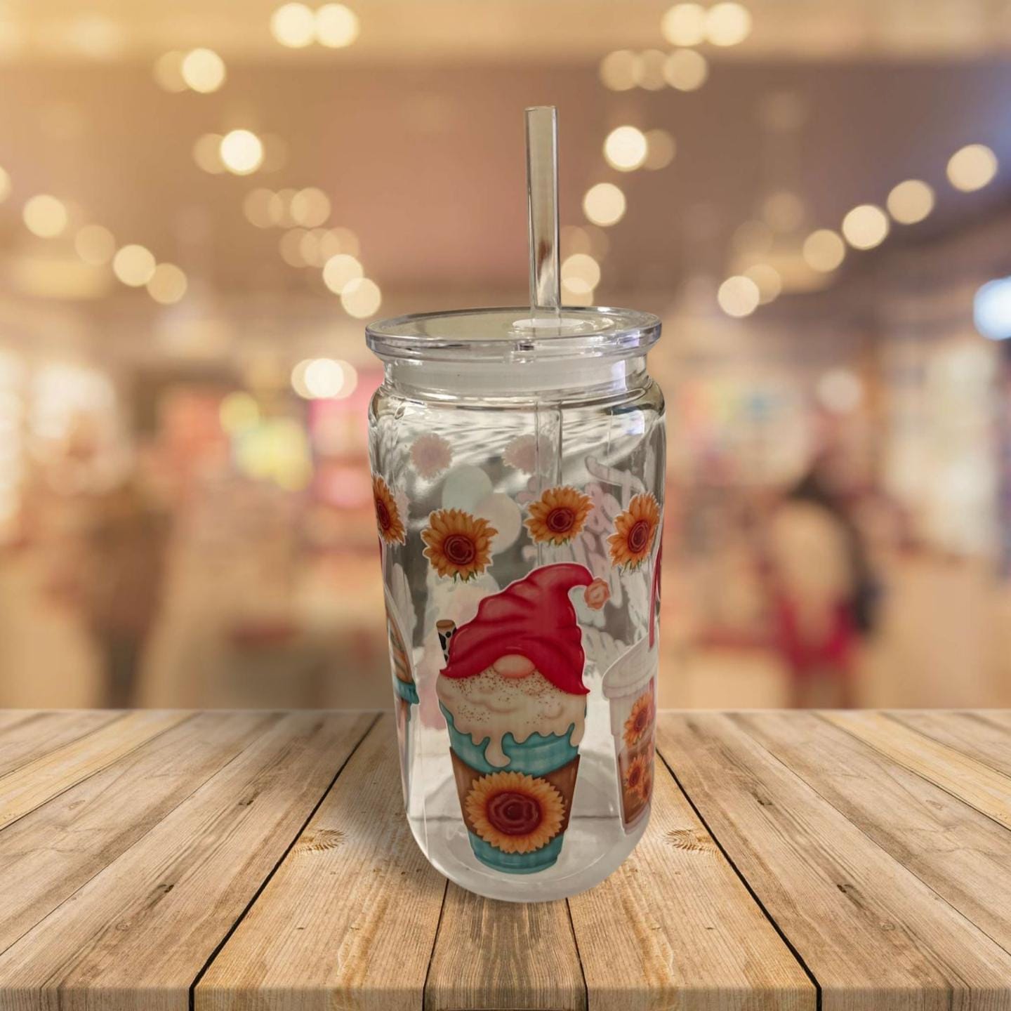 19 oz Clear Cup with Lid and Straw- Jesus Fills my Cup