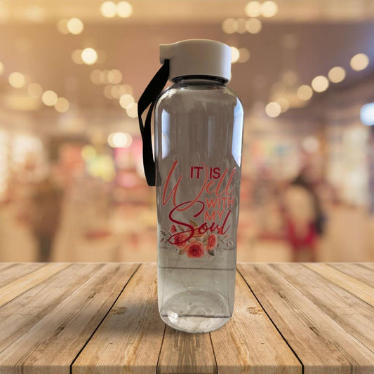 25 oz Plastic Water Bottle- It is well with my Soul