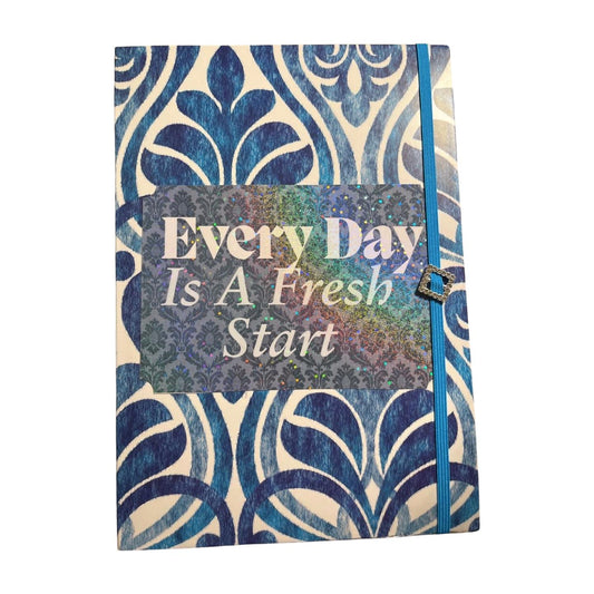 Daily Planner with Inspirational Message: "Every Day is a Fresh Start"- Blue