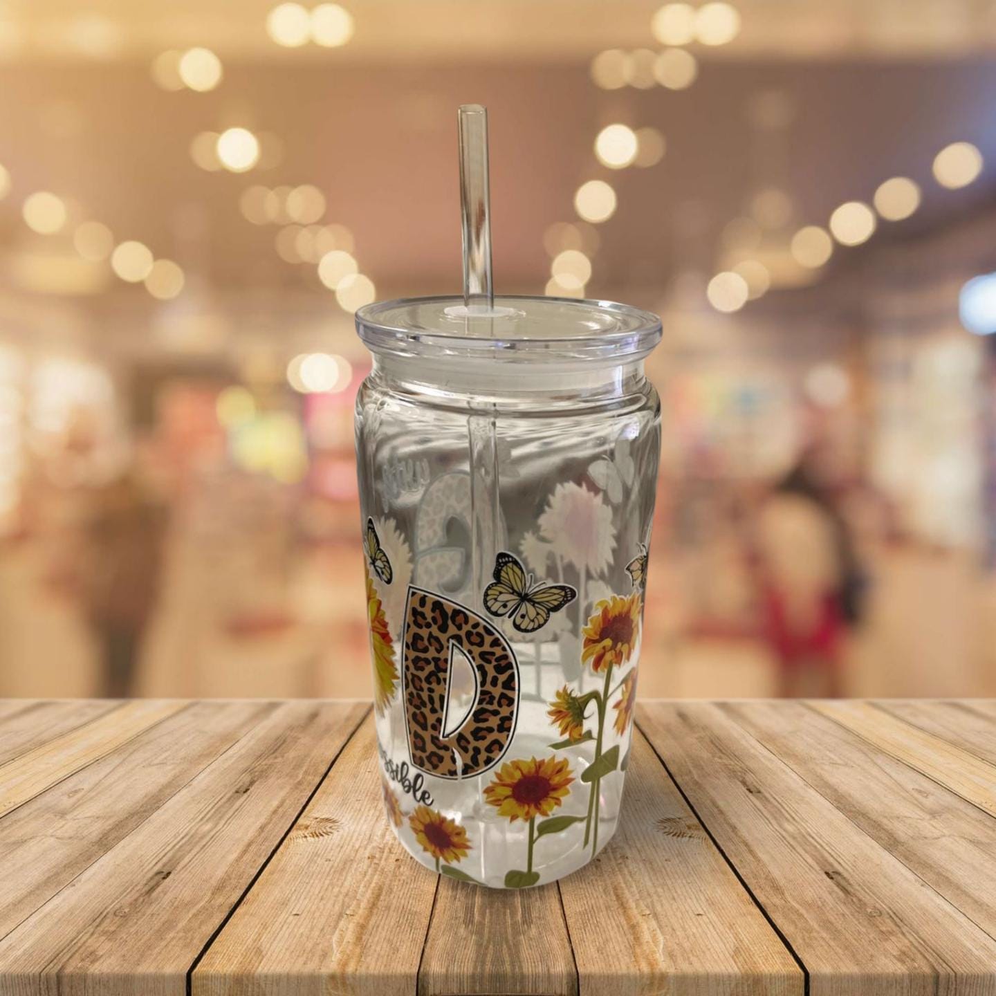 19 oz Clear Cup with Lid and Straw- With God all things are possible