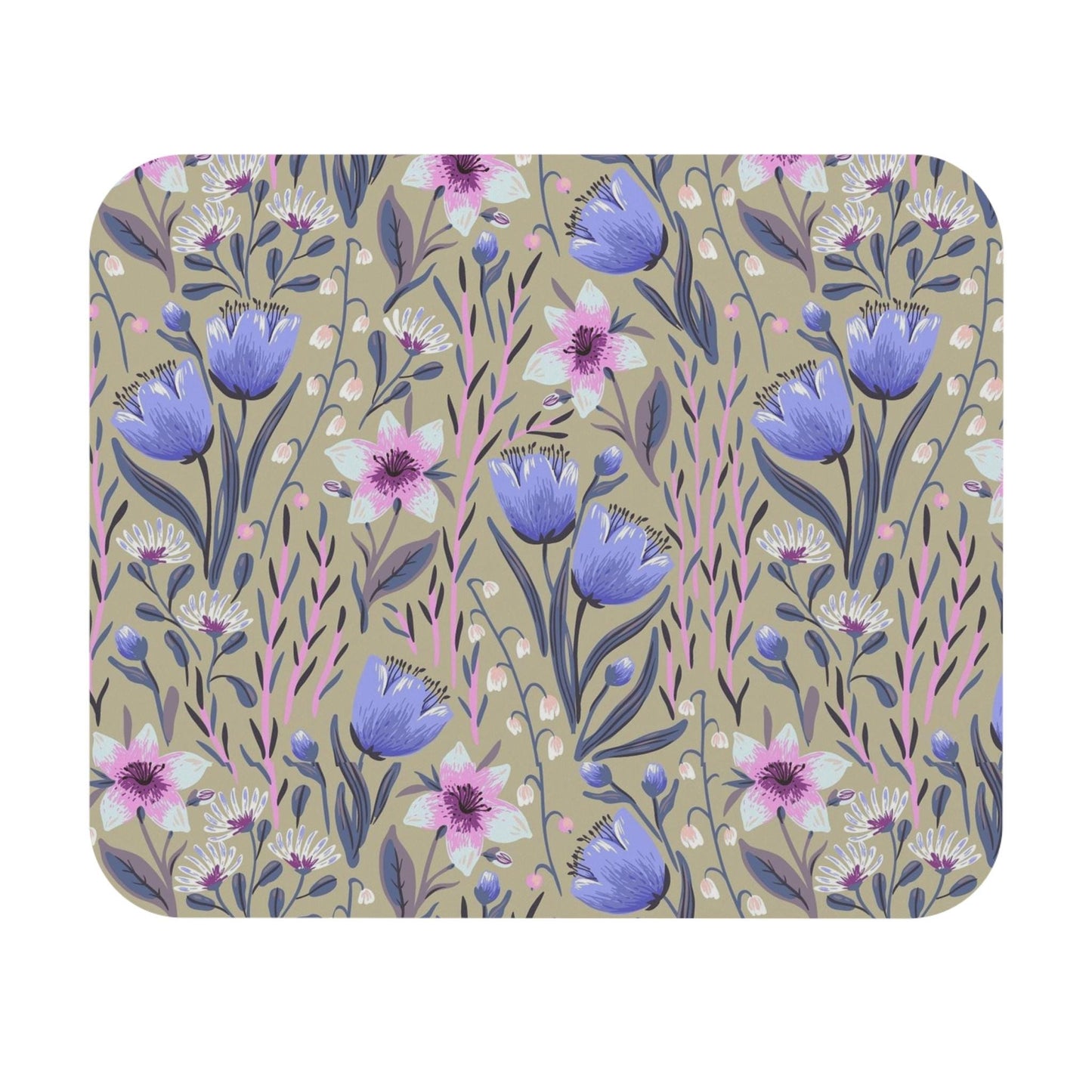 Petal Poise – Purple Floral Mousepad (Standard or Personalized)