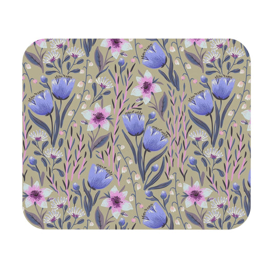 Petal Poise – Purple Floral Mousepad (Standard or Personalized)
