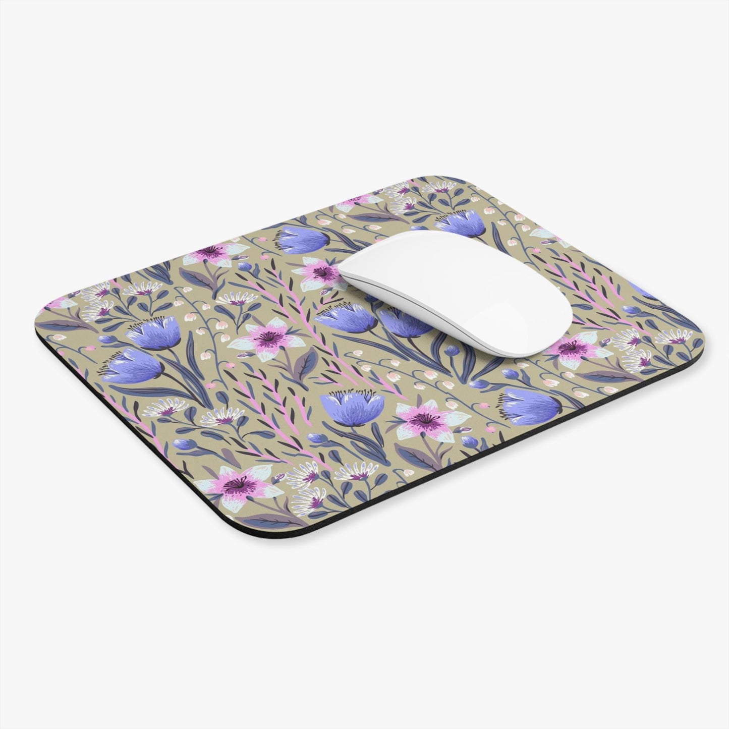 Petal Poise – Purple Floral Mousepad (Standard or Personalized)