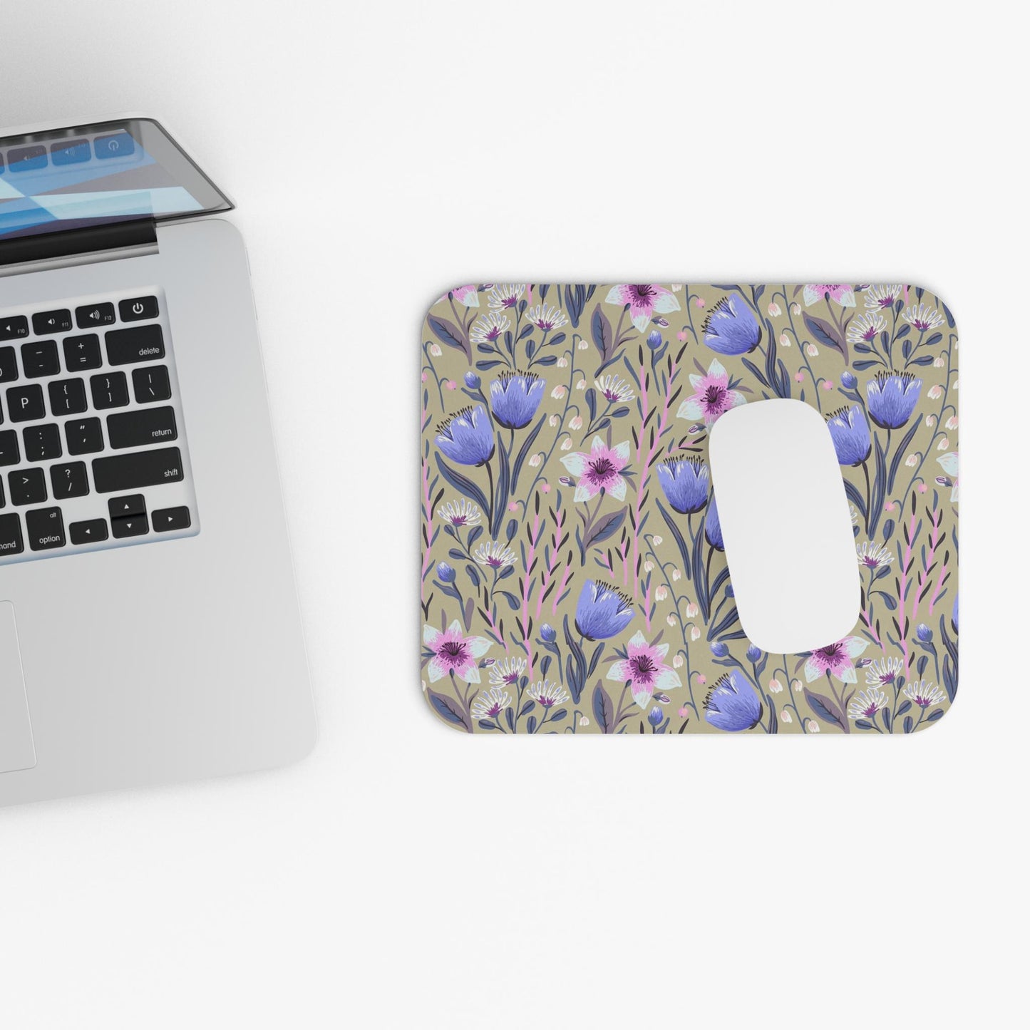 Petal Poise – Purple Floral Mousepad (Standard or Personalized)