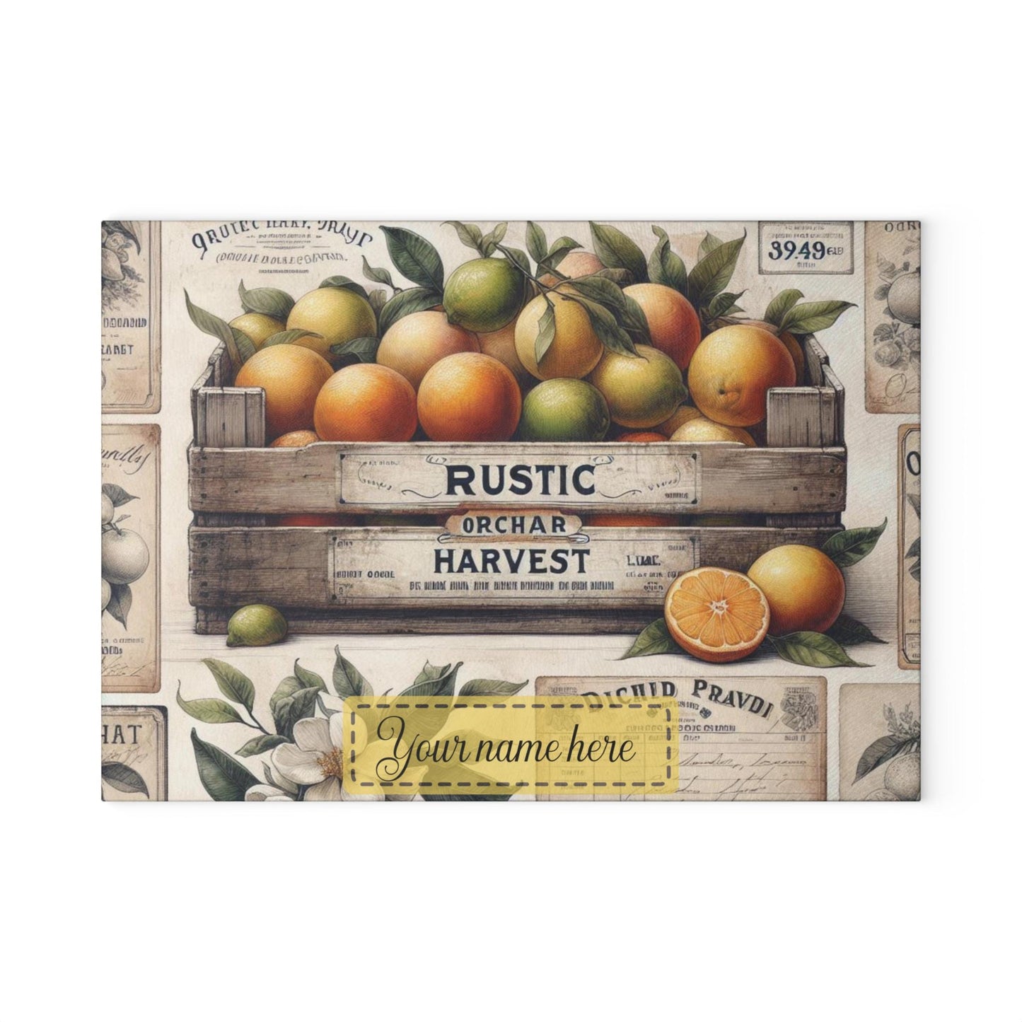 Citrus Crate Glass Cutting Board – Farmhouse Fresh Kitchen Decor